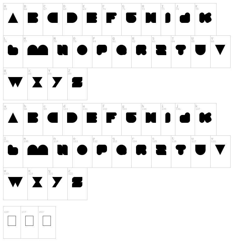 Love Is Blind font map